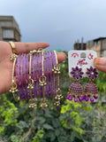Purple Bangles & Jhumka Combo Set💜