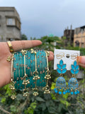Blue Bangles & Jhumka Combo Set💙